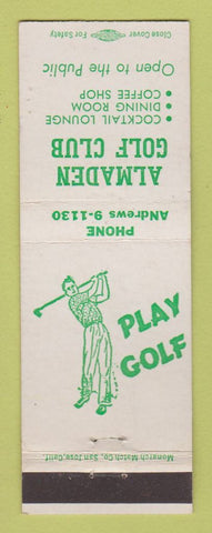 Matchbook Cover - Almaden Golf Club San Jose CA