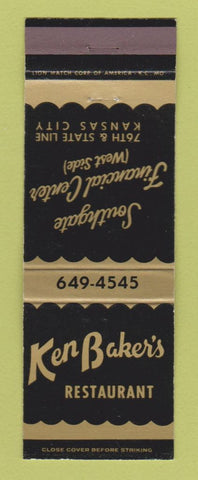 Matchbook Cover - Ken Baker's Restaurant Kansas City MO