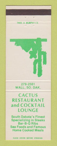 Matchbook Cover - Cactus Restaurant Cocktail Lounge Wall SD