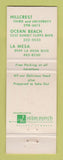 Matchbook Cover - Consuelo's La Mesa Ocean Beach Hillcrest CA Mexican Food