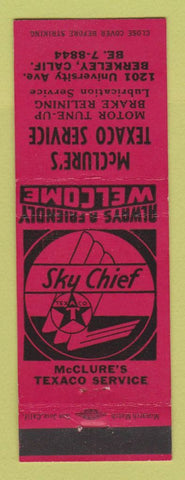 Matchbook Cover - McClure's Texaco oil gas Berkeley CA