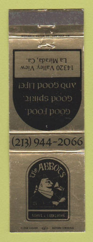 Matchbook Cover - The Abbots Restaurant La Mirada CA