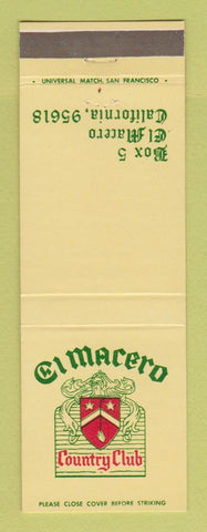 Matchbook Cover - El Macero Country Club CA