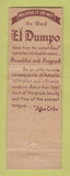 Matchbook Cover - El Dumpo Restaurant Coca Cola Berkeley CA