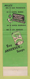 Matchbook Cover - Andersen's Pea Soup Restaurant Buellton CA