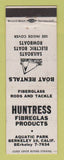 Matchbook Cover - Huntress Fibreglas Products Boat Rentals Berkeley CA WEAR