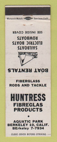 Matchbook Cover - Huntress Fibreglas Products Boat Rentals Berkeley CA WEAR