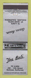 Matchbook Cover - The Bali Oakland CA Acorn Room