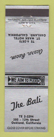 Matchbook Cover - The Bali Oakland CA Acorn Room