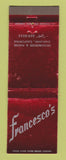 Matchbook Cover - Francesco's Oakland CA RED WEAR