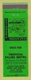 Matchbook Cover - Tropical Palms Motel Desert Hot Springs CA