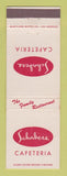 Matchbook Cover - Schabers Cafeteria Los Angeles North Hollywood CA