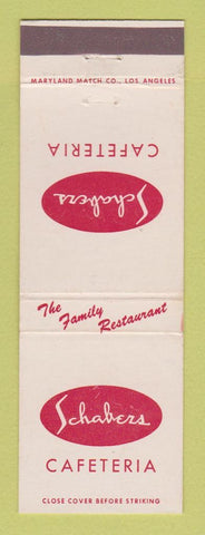 Matchbook Cover - Schabers Cafeteria Los Angeles North Hollywood CA