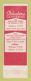 Matchbook Cover - Schabers Cafeteria Los Angeles North Hollywood CA