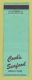 Matchbook Cover - Cook's Seafood Restaurant Menlo Park CA