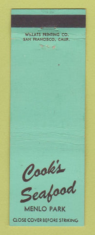 Matchbook Cover - Cook's Seafood Restaurant Menlo Park CA