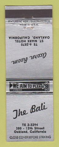 Matchbook Cover - The Bali Oakland CA Acorn Room