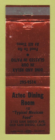 Matchbook Cover - Aztec Dining Room San Diego CA