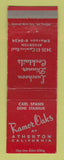 Matchbook Cover - Ramor Oaks Restaurant Atherton CA WEAR