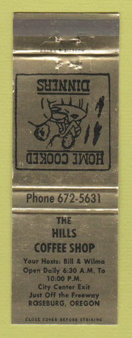 Matchbook Cover - Hills Coffee Shop Roseburg OR