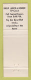 Matchbook Cover - Hills Coffee Shop Roseburg OR