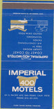 Matchbook Cover - Imperial 400 Motels San Pedro CA 30 Strike