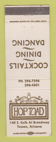 Matchbook Cover - Hop Toad Restaurant Tucson AZ