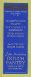 Matchbook Cover - Lottie Kemberling Dutch Pantry Selinsgrove Lemoyne PA