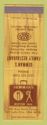 Matchbook Cover - Demman's Family Restaurant Motor Inn Salt Lake Ciyt UT