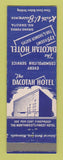 Matchbook Cover - Dacotah Hotel Grand Forks ND