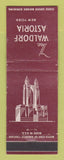 Matchbook Cover - Waldorf Astoria Hotel New York City