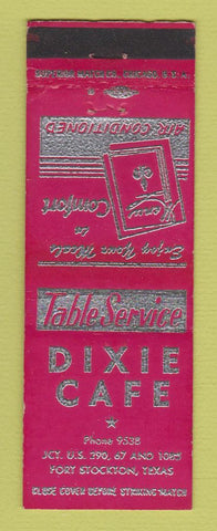 Matchbook Cover - Dixie Cafe Fort Stockton TX