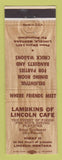 Matchbook Cover - Lambkins of Lincoln Cafe Lincoln MT