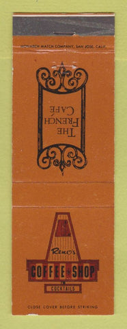 Matchbook Cover - Reno's Coffee Shop French Cafe Mojave CA