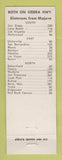 Matchbook Cover - Reno's Coffee Shop French Cafe Mojave CA
