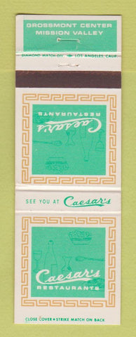 Matchbook Cover - Caesar's Restaurants Mission Valley CA La Mesa San Diego