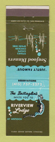 Matchbook Cover - Riverview Lodge Antioch CA restaurant Battaglin's
