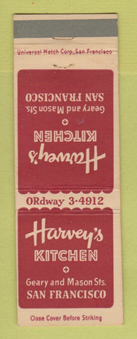 Matchbook Cover - Harvey's Kitchen San Francisco CA