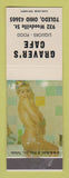 Matchbook Cover - Graver's Cafe Toledo OH pinup