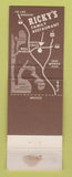 Matchbook Cover - Ricky's Restaurant San Diego CA