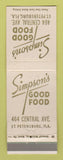 Matchbook Cover - Simpson's Restaurant St Petersburg FL
