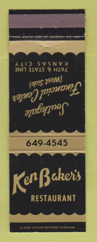 Matchbook Cover - Ken Baker's Restaurant Kansas City MO