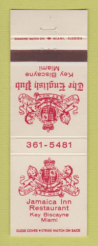 Matchbook Cover - Jamaica Inn Restaurant Miami FL Key Biscayne