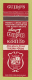 Matchbook Cover - Guido's Cozy Lounge Racine Green Bay Milwaukee Madison WI
