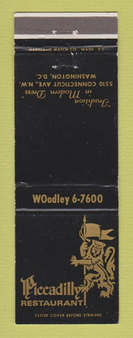 Matchbook Cover - Piccadilly Restaurant Washington DC