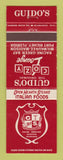 Matchbook Cover - Guido's Cozy Lounge Racine Green Bay Milwaukee Madison WI