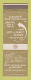 Matchbook Cover - First National Bank Amherst MA
