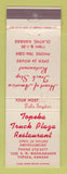 Matchbook Cover - Topeka Truck Plaza Restaurant oil gas Olathe Topeka KS