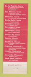 Matchbook Cover - Bishops Cafeterias CHAIN IA IL NE WI