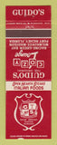 Matchbook Cover - Guido's Cozy Lounge Racine Green Bay Milwaukee Madison WI